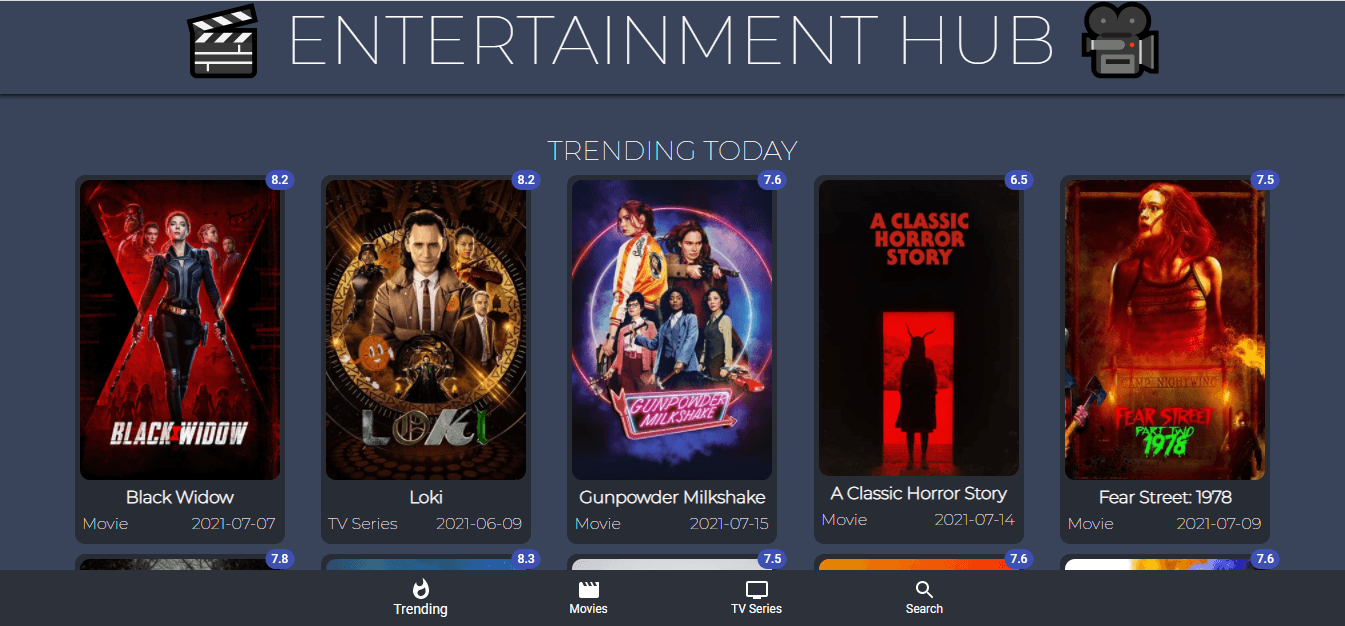 Movies Explorer project interface