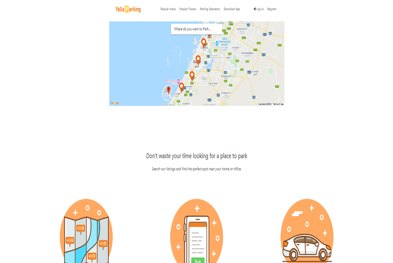 Yalla Parking project interface